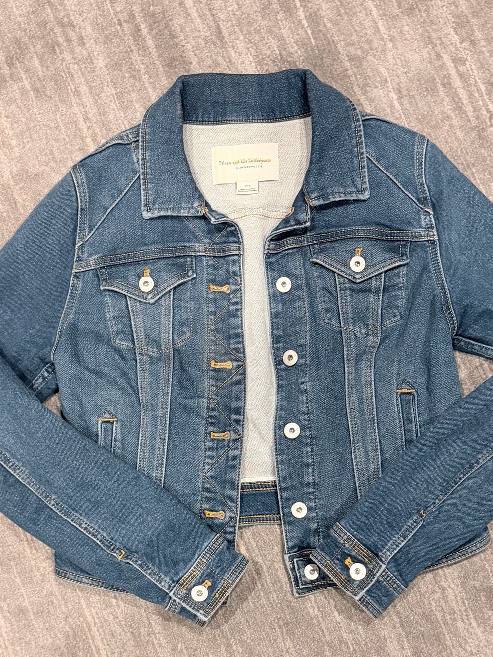 Pilcro- Anthropologie Medium Wash Blue Denim Jacket size SMALL